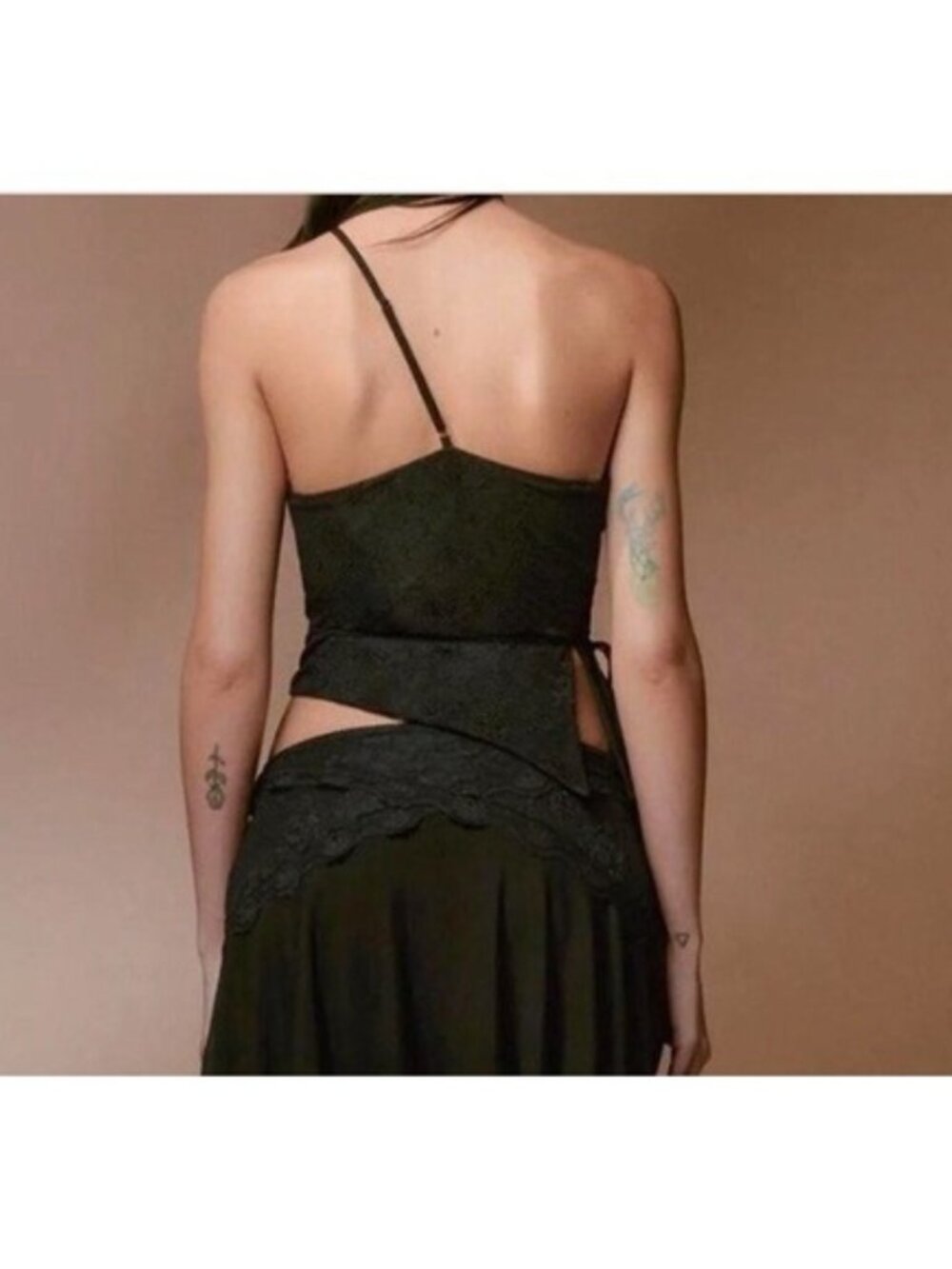 I Am Gia Black Lace Crop Top Womens XS Fairy Grunge Clubwear Whimsigoth Party - Picture 2 of 12